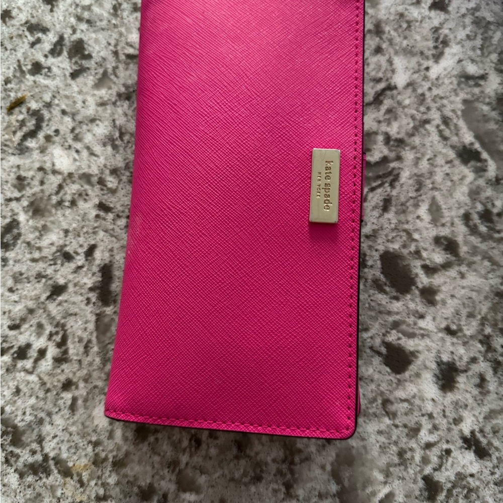 Kate Spade Pink Wallet with Metallic Accents